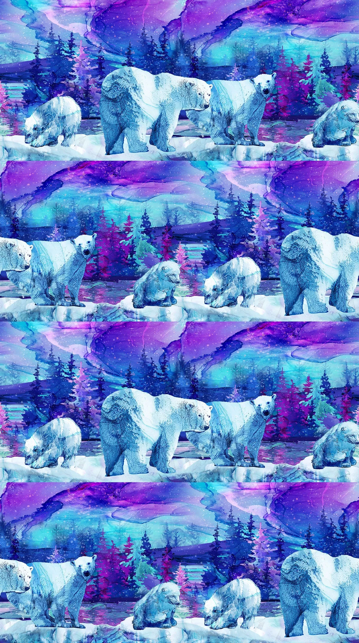 107” x wof Polar Bear Border Stripe - Illuminations - DP27002-46