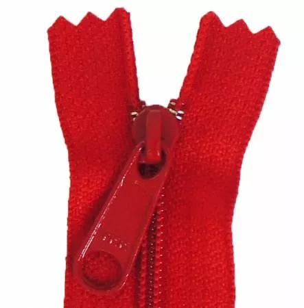 14in Red Zipper Closed End