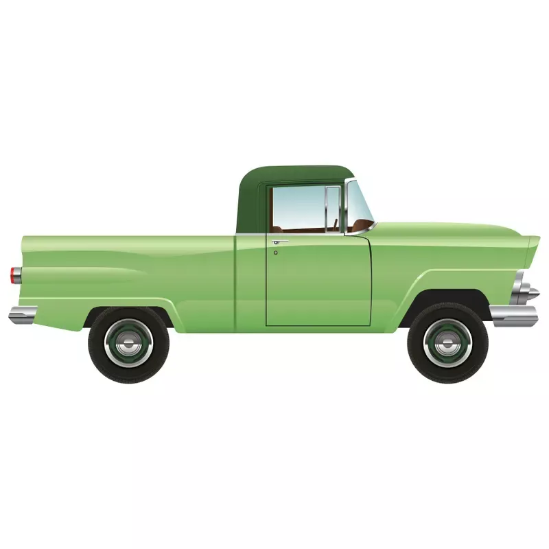 1950’s Green Truck Fabric Panel