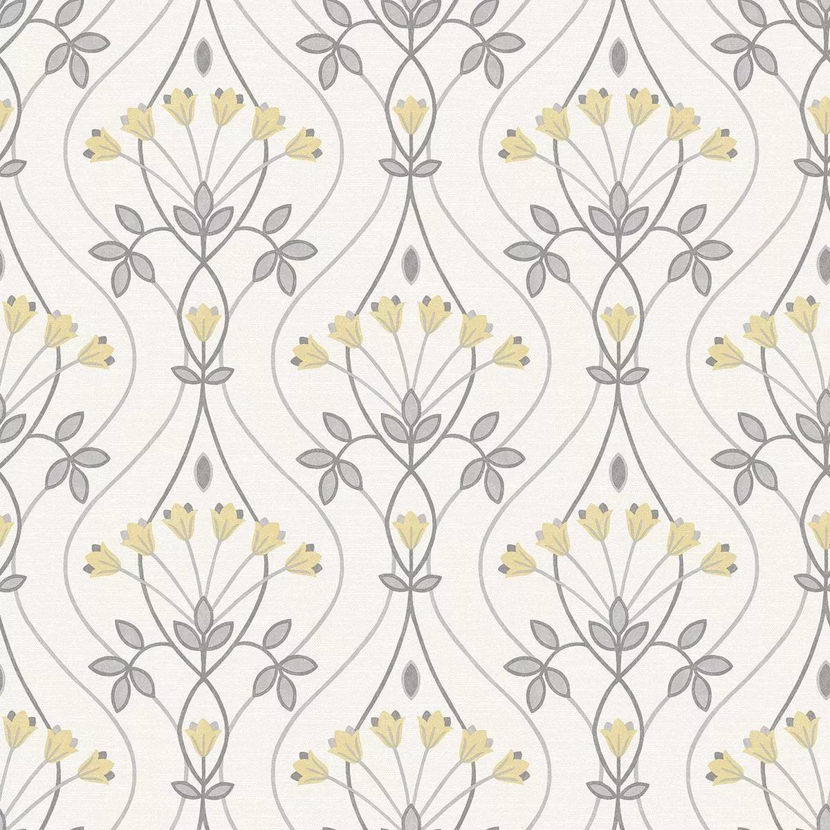 2970-26147-dard-grey-tulip-ogee-wallpaper 2970-26147 Dard Grey Tulip Ogee Wallpaper