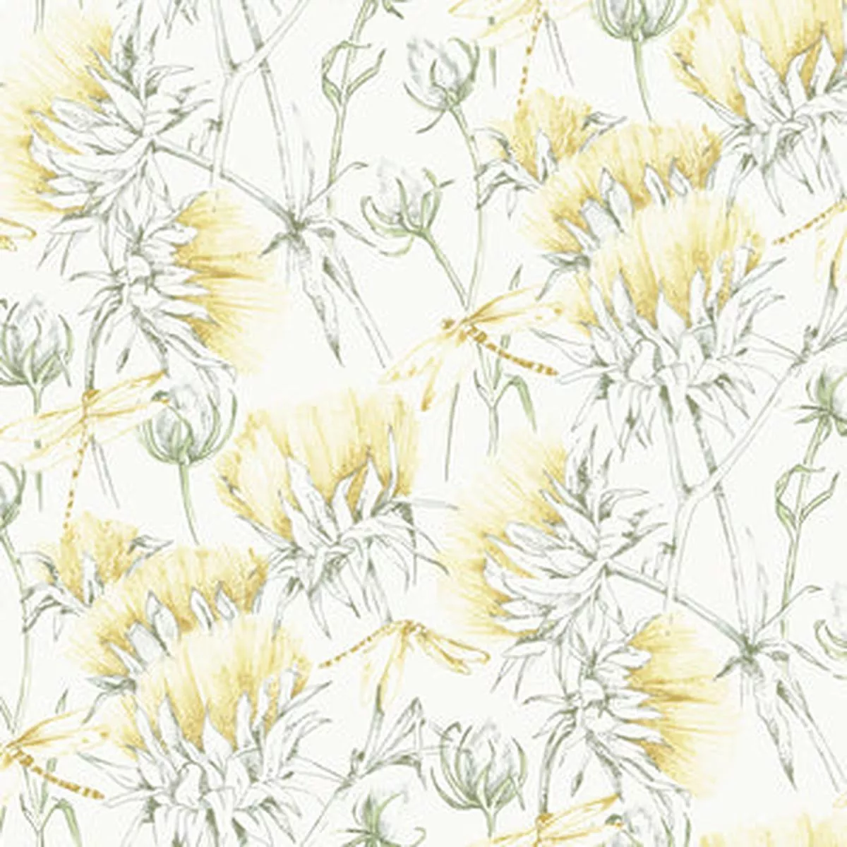 2973-90404 Mariell Gold Dragonfly Wallpaper