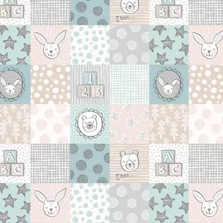 3 inch nursery squares blue