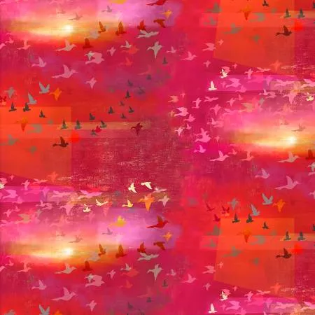 3-wishes-red-birds-in-flight-digitally-printed-fabric 3 Wishes Red Birds in Flight Digitally Printed fabric