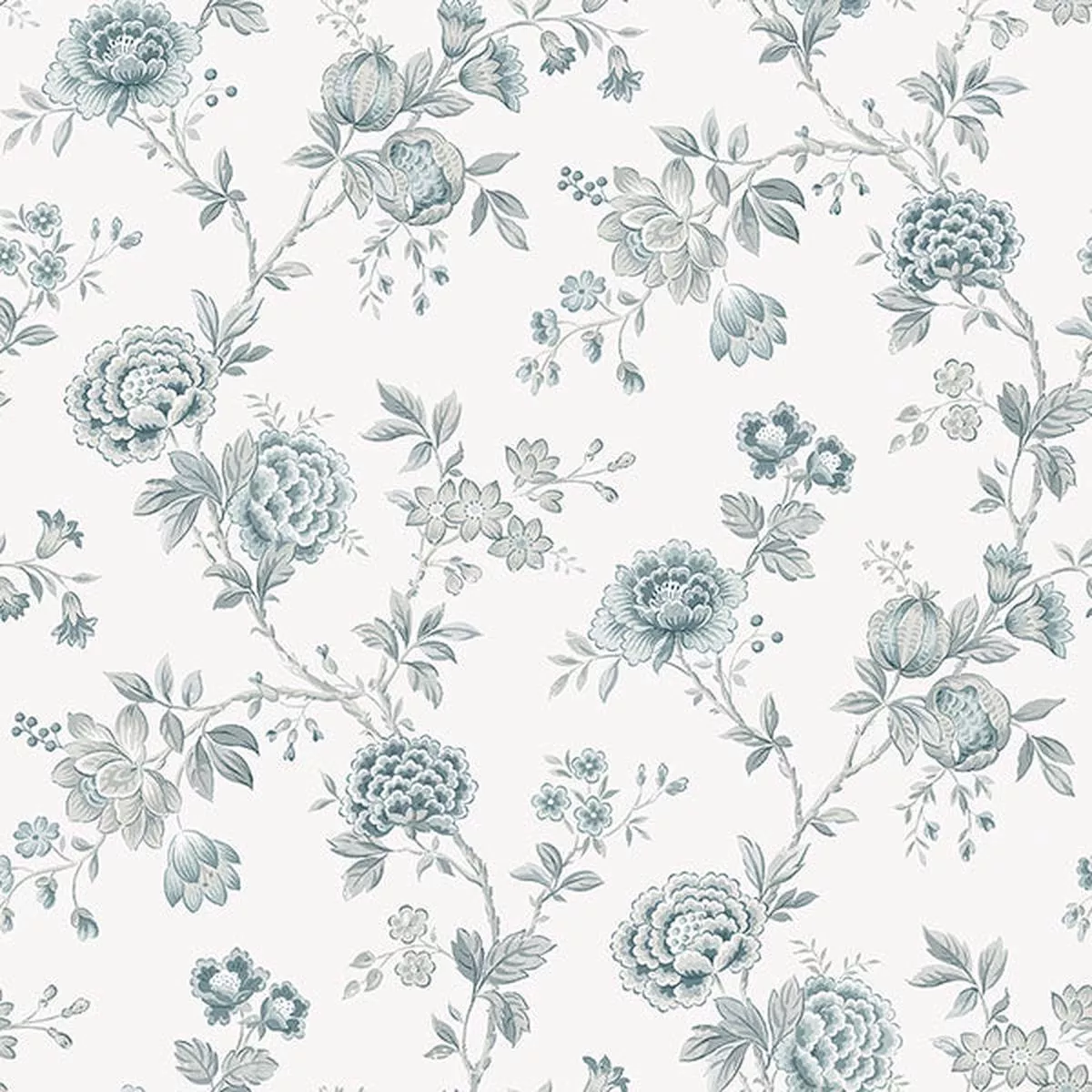 3123-02215-chrysanthemum-teal-jacobean-wallpaper 3123-02215 Chrysanthemum Teal Jacobean Wallpaper