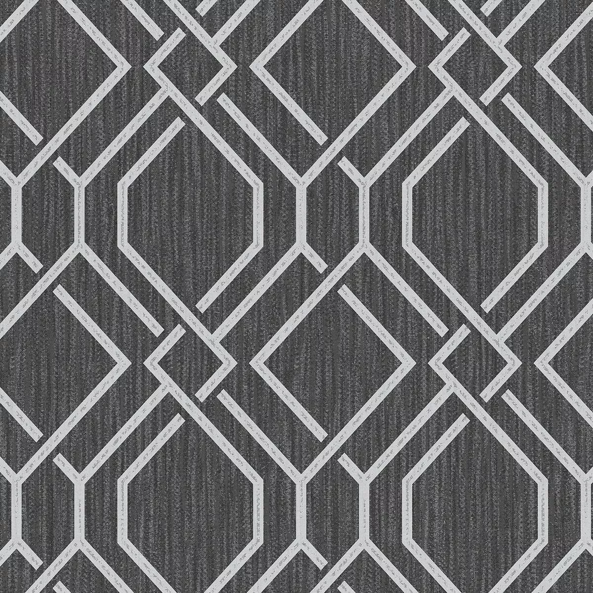 4025-82519 Frege Charcoal Trellis Wallpaper