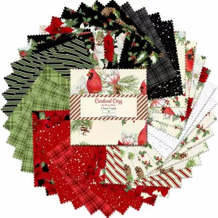 5in Squares Cardinal Cozy, 42pcs,