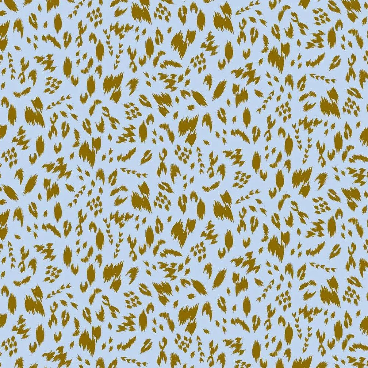 all-over-brown-patterns-on-blue-modal-jersey-fabric All Over Brown Patterns on Blue Modal Jersey Fabric