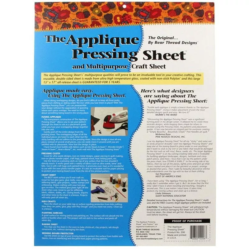 Applique Pressing Sheet 13" x17"