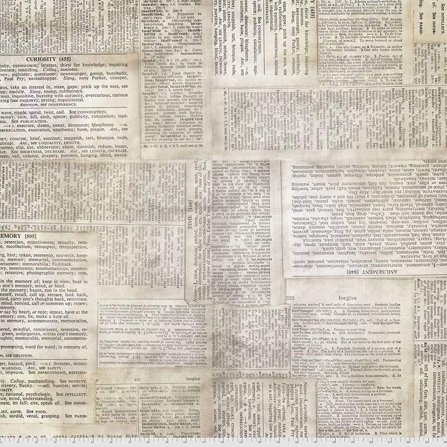 Backing Fabric - Dictionary - Neutral || Elements Quilt Backs
