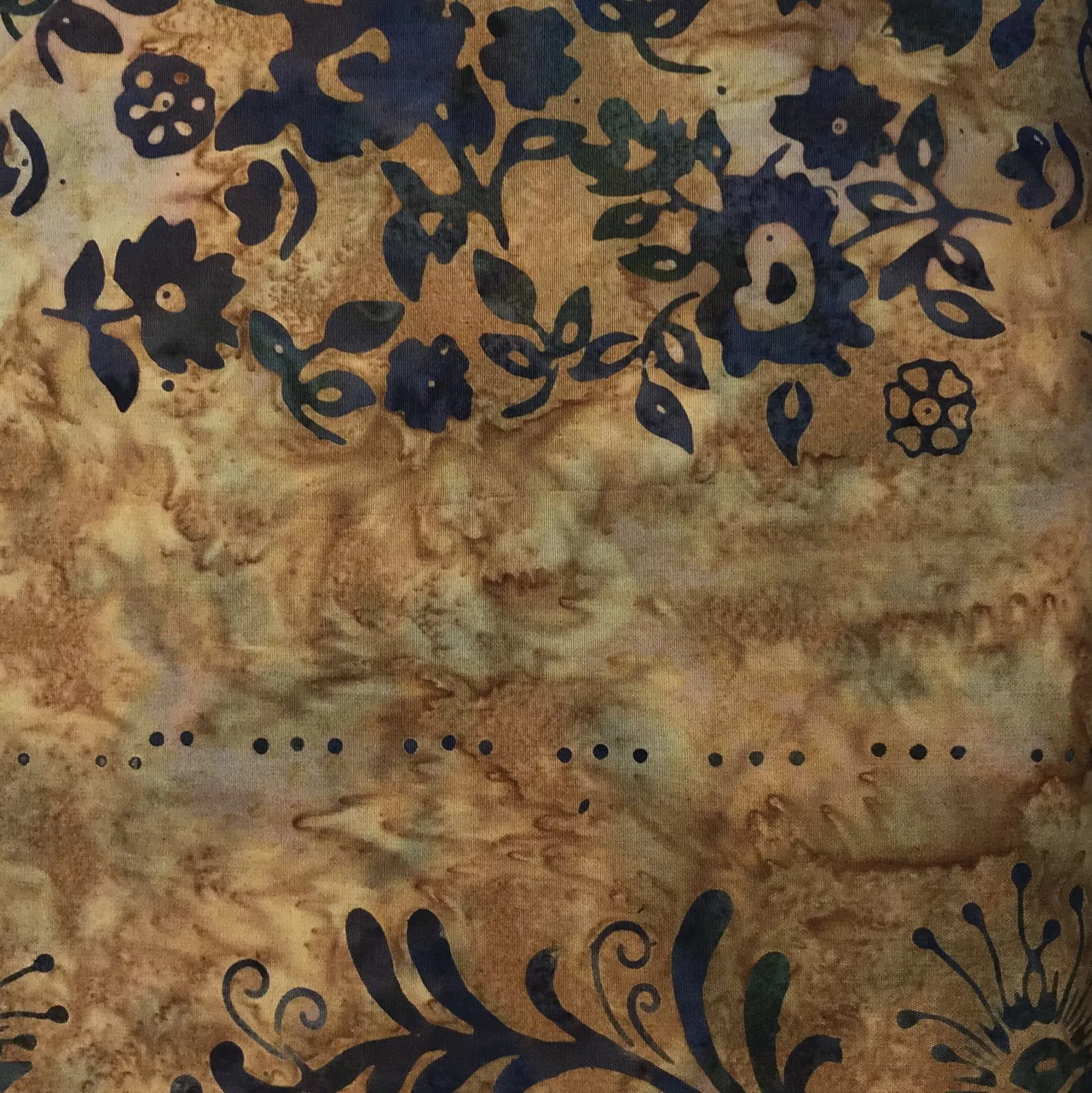 Batik Burnt Orange Floral by Batik Textiles 9635