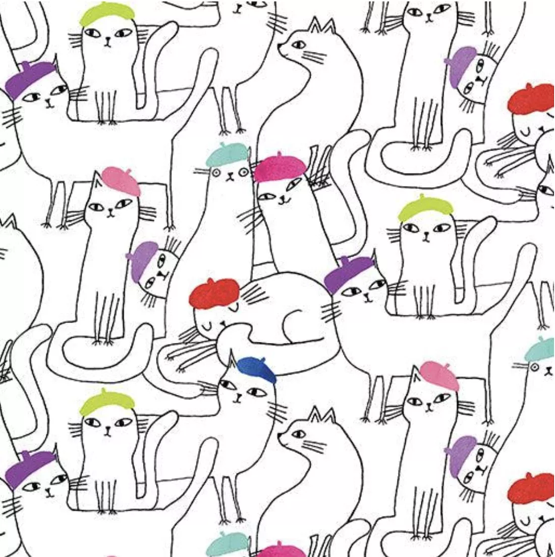 Beret Cats Multi by Terry Runyan