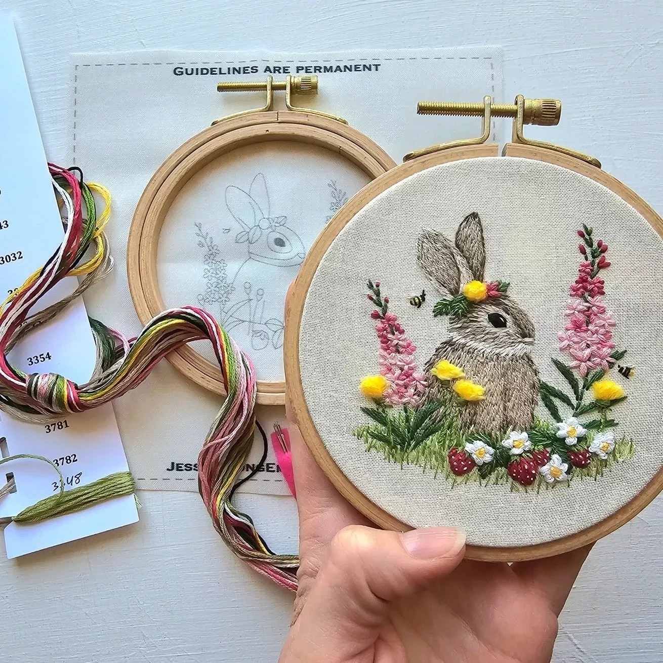 berry-patch-bunny-embroidery-kit Berry Patch Bunny, Embroidery Kit