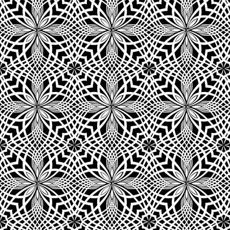 Black Patterned Petal Tiles