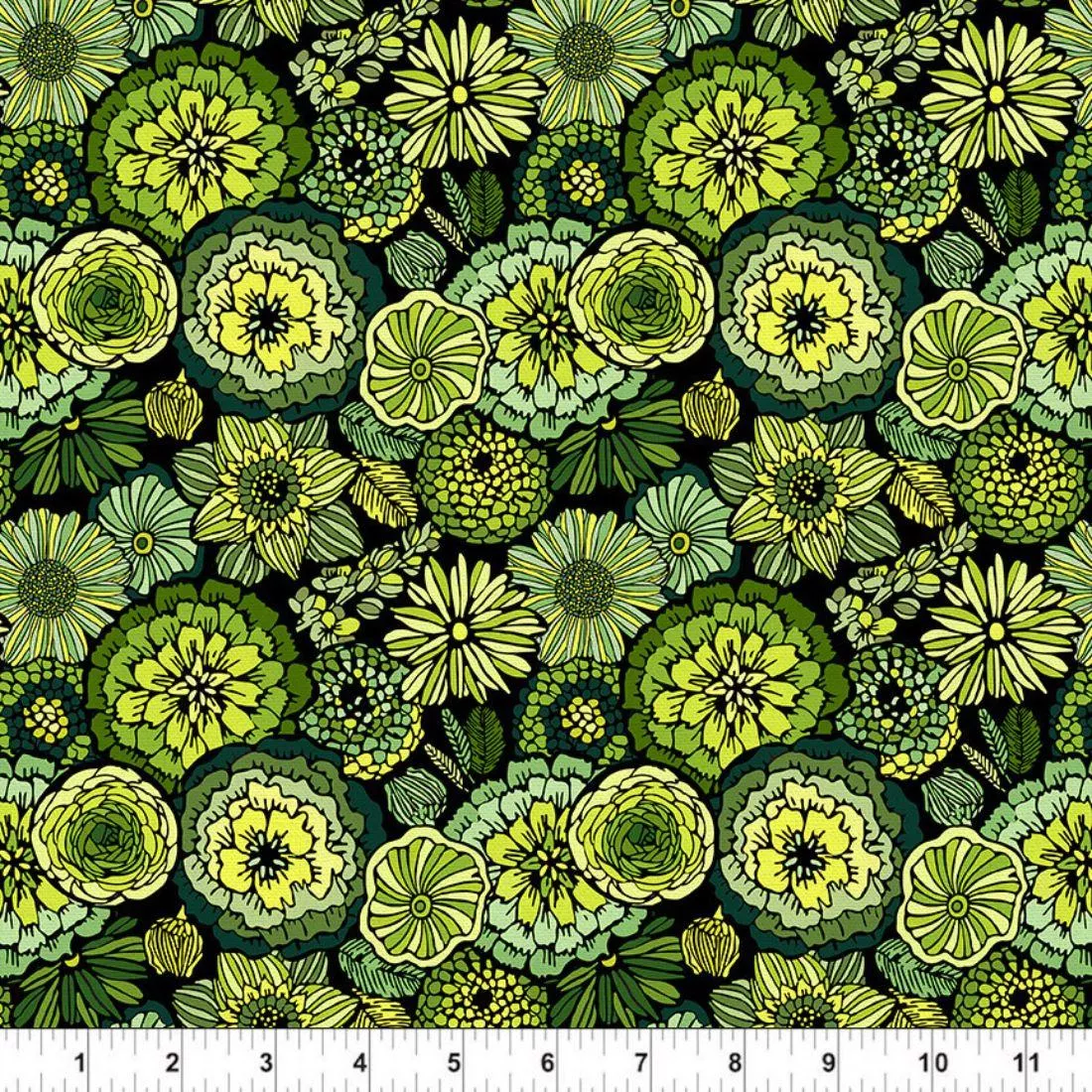 Blooming Elegance Green by Paintbrush Studio