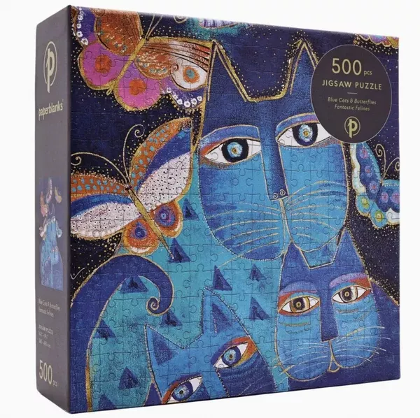 Blue Cats & Butterflies Puzzle