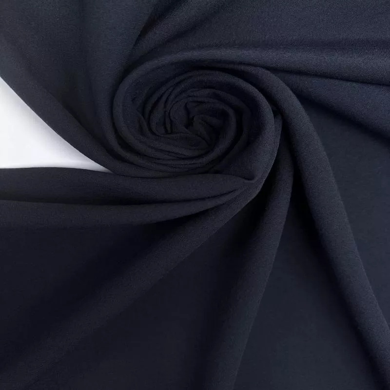 Blue Viscose Cotton Crepe