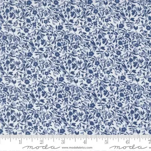 Blueprint – Small Flowers – White and Navy