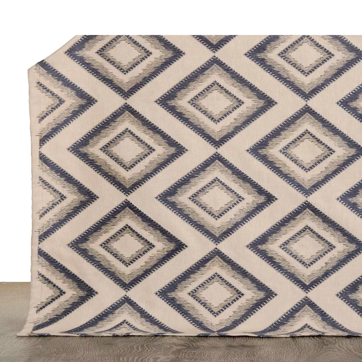 brick-maze-fabric-by-yard-oyster-beige-navy-blue ‘Brick Maze’ Fabric by the Yard (Oyster Beige/ Navy Blue)