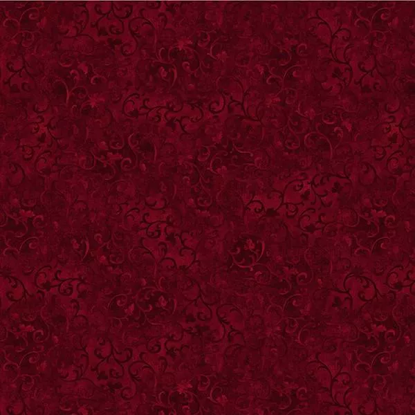 Burgundy Scroll Flannel