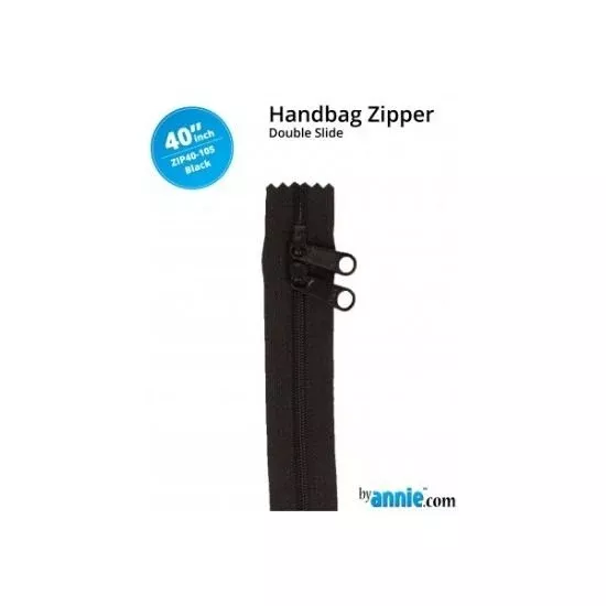 by annie Double Slide Handbag Zipper Black 40"