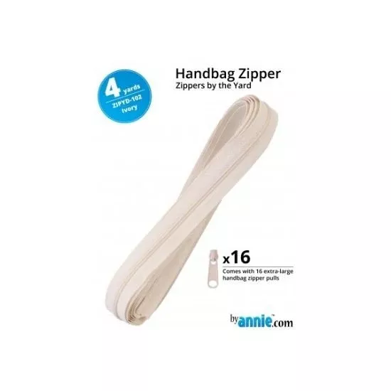 by annie Zipper by the Yard Ivory with Ivory Pulls