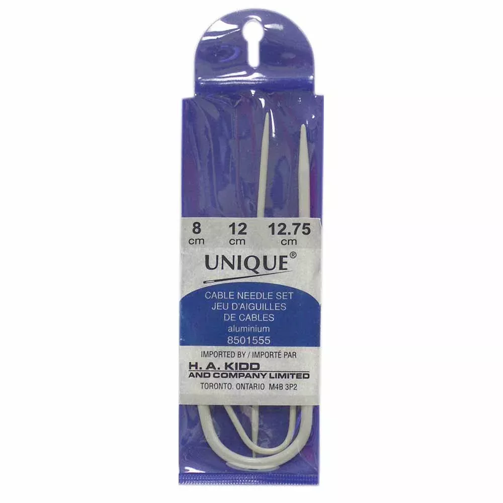 Cable Needle Set 8/12/12¾cm - 3ct - UNIQUE