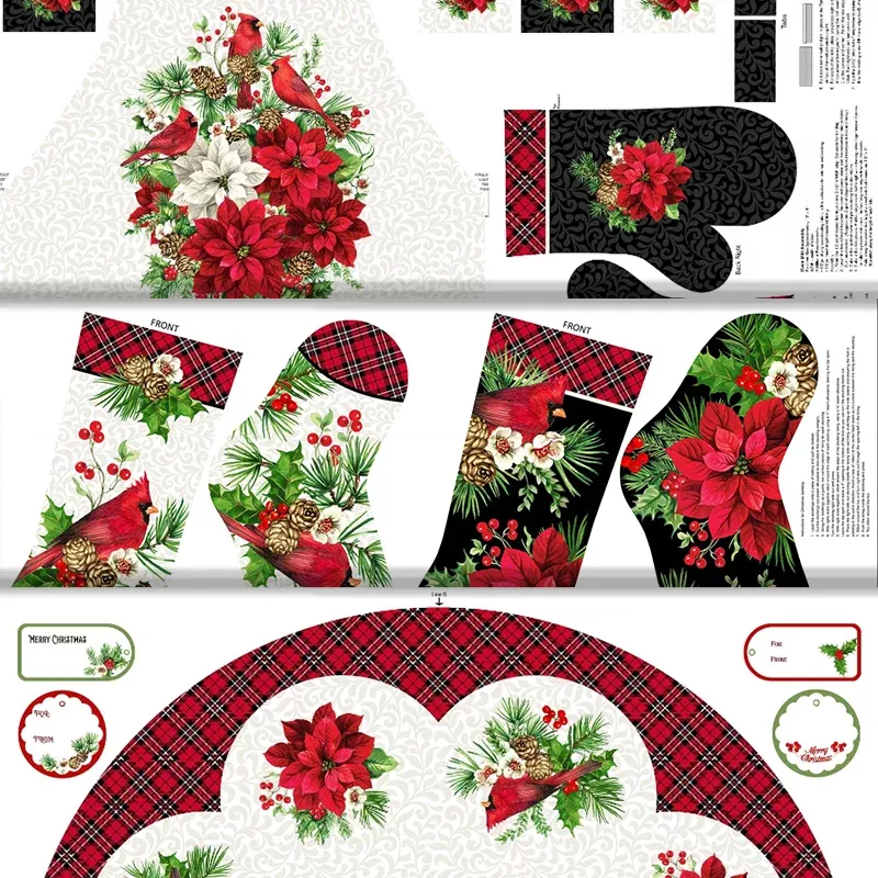 cardinal-christmas-panels-100-cotton Cardinal Christmas Panels - 100% Cotton