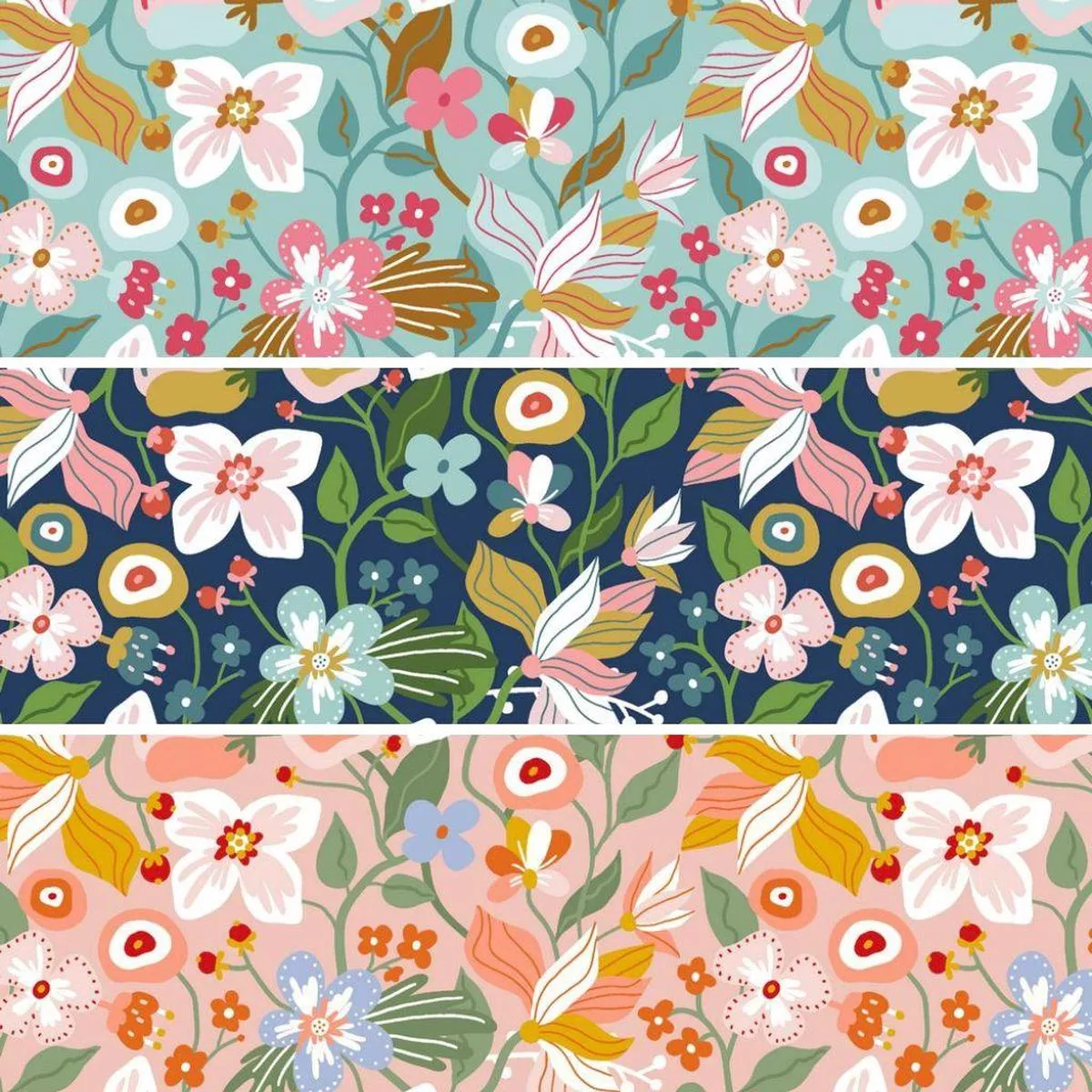 cartoon-spring-floral-sweatshirt-fabric Cartoon Spring Floral Sweatshirt Fabric