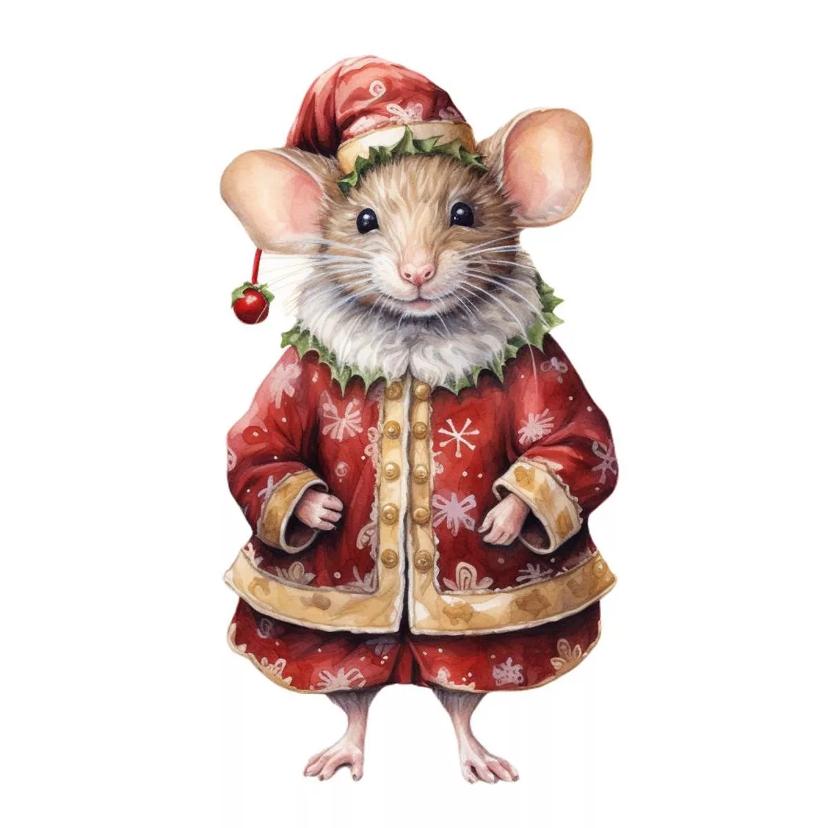 christmas-animals-mouse-3-fabric-panel Christmas Animals Mouse 3 Fabric Panel