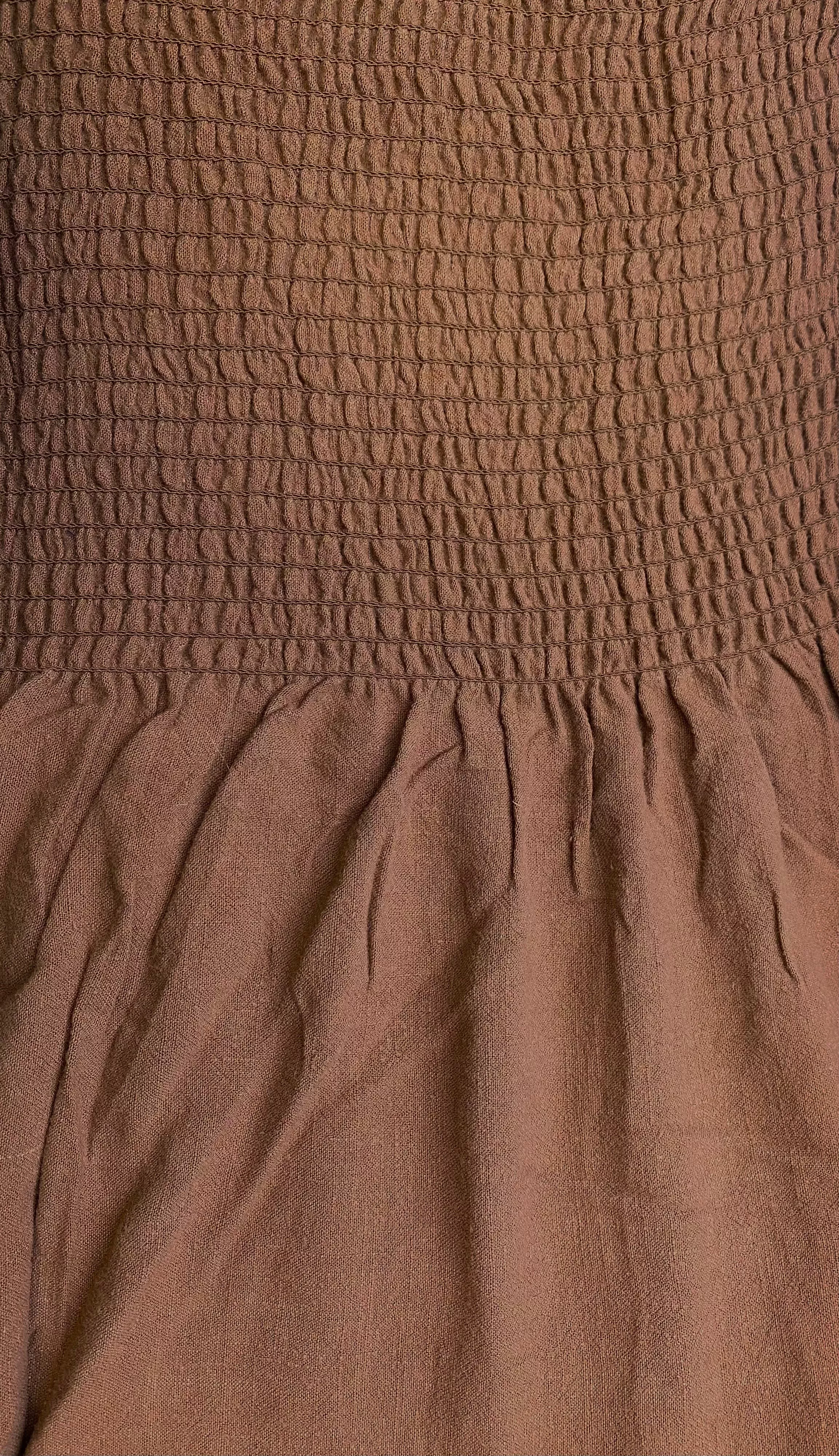 Cocoa | Smocked Cotton Pre-Shirred Fabric