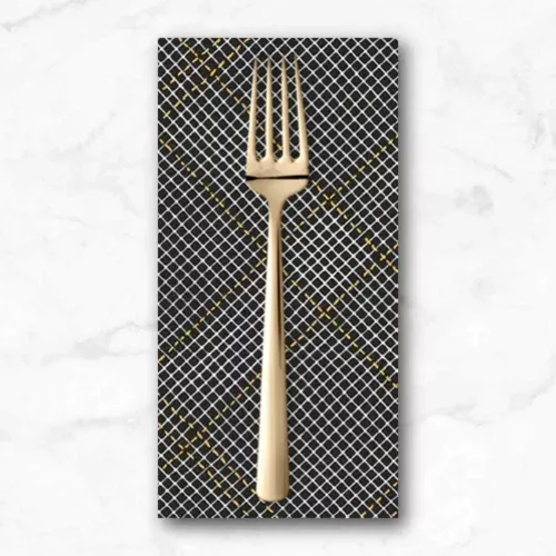 collection-cf-metallic-diamond-grid-in-black-dinner-napkin Collection CF Metallic, Diamond Grid in Black, Dinner Napkin