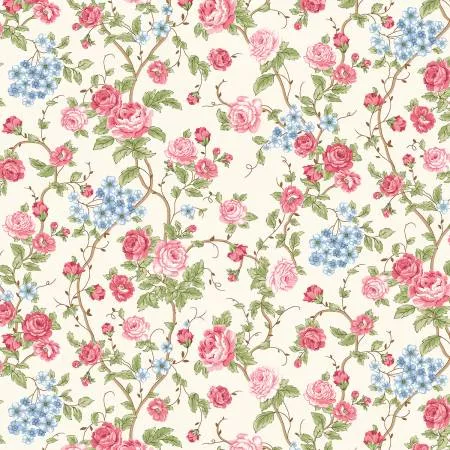 Cream Large Floral