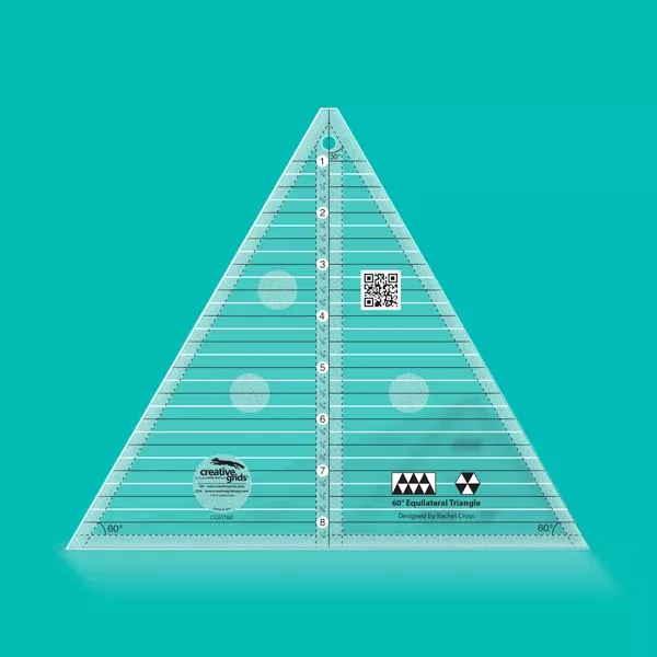 Creative Grids 60 Degree Triangle 8-1/2in Quilt Ruler