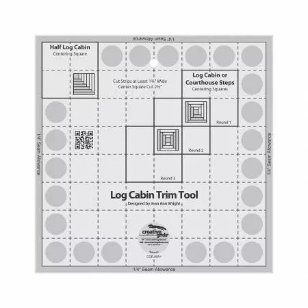 creative-grids-log-cabin-trim-tool-8in-x-8in-finished-blocks Creative Grids Log Cabin Trim Tool for 8in x 8in Finished Blocks
