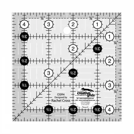 creative-grids-quilt-ruler-4-1-2in-square Creative Grids Quilt Ruler 4-1/2in Square