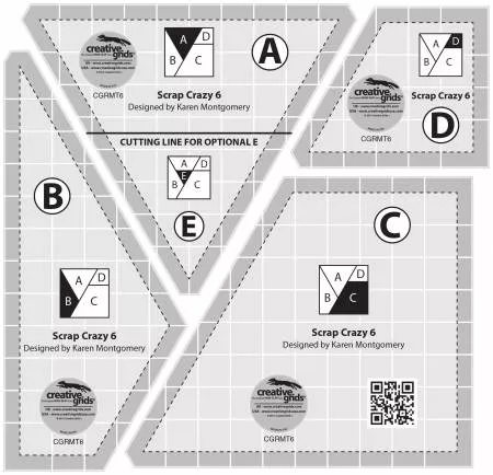 creative-grids-scrap-crazy-6-inchtemplates-quilt-ruler Creative Grids Scrap Crazy 6 InchTemplates Quilt Ruler