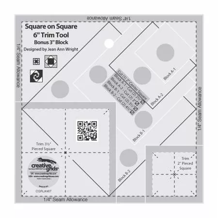 Creative Grids Square on Square Trim Tool 3" or 6" CGRJAW7