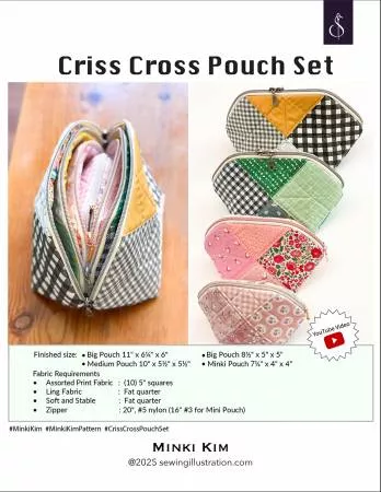 Criss Cross Pouch Set Pattern | Minki Kim
