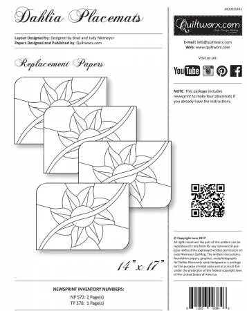 Dahlia Placemats Replacement Papers