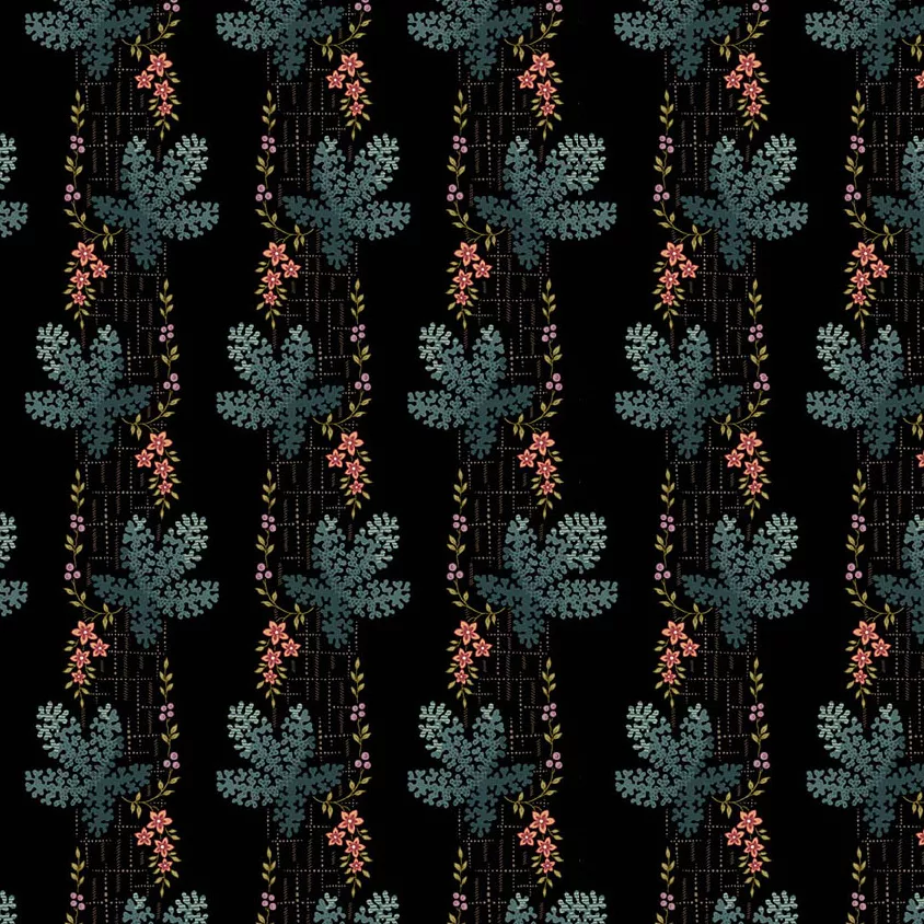 dahlia-treemoss-inmidnight-fabric-half-yards Dahlia, Treemoss inMidnight, Fabric Half-Yards