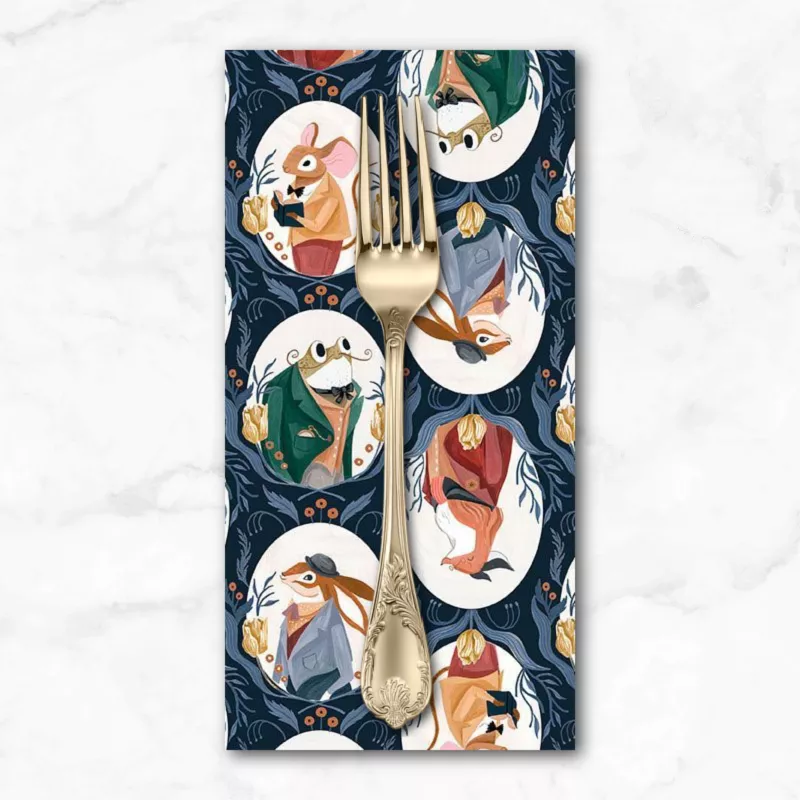 dapper-den-dapper-toile-in-space-dinner-napkin Dapper Den, Dapper Toile in Space, Dinner Napkin