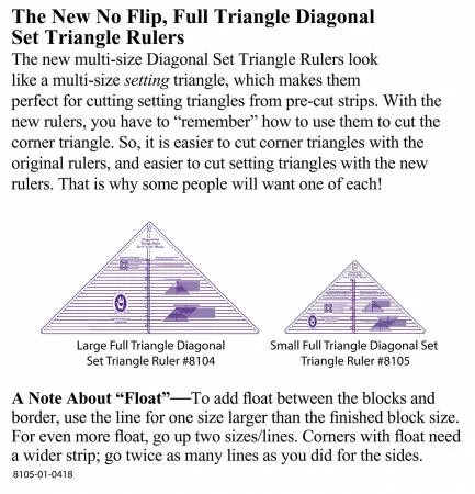 Diagonal Set Triangle Ruler 2 1/2in to 10in