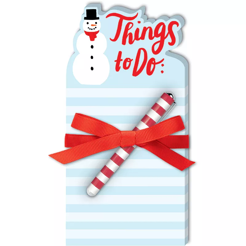 Diecut Notepad w/Pen Snowman