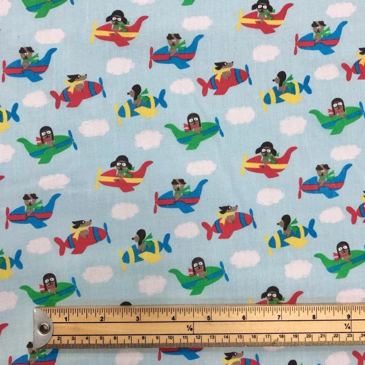 dogs-in-planes-polycotton-fabric Dogs in Planes Polycotton Fabric
