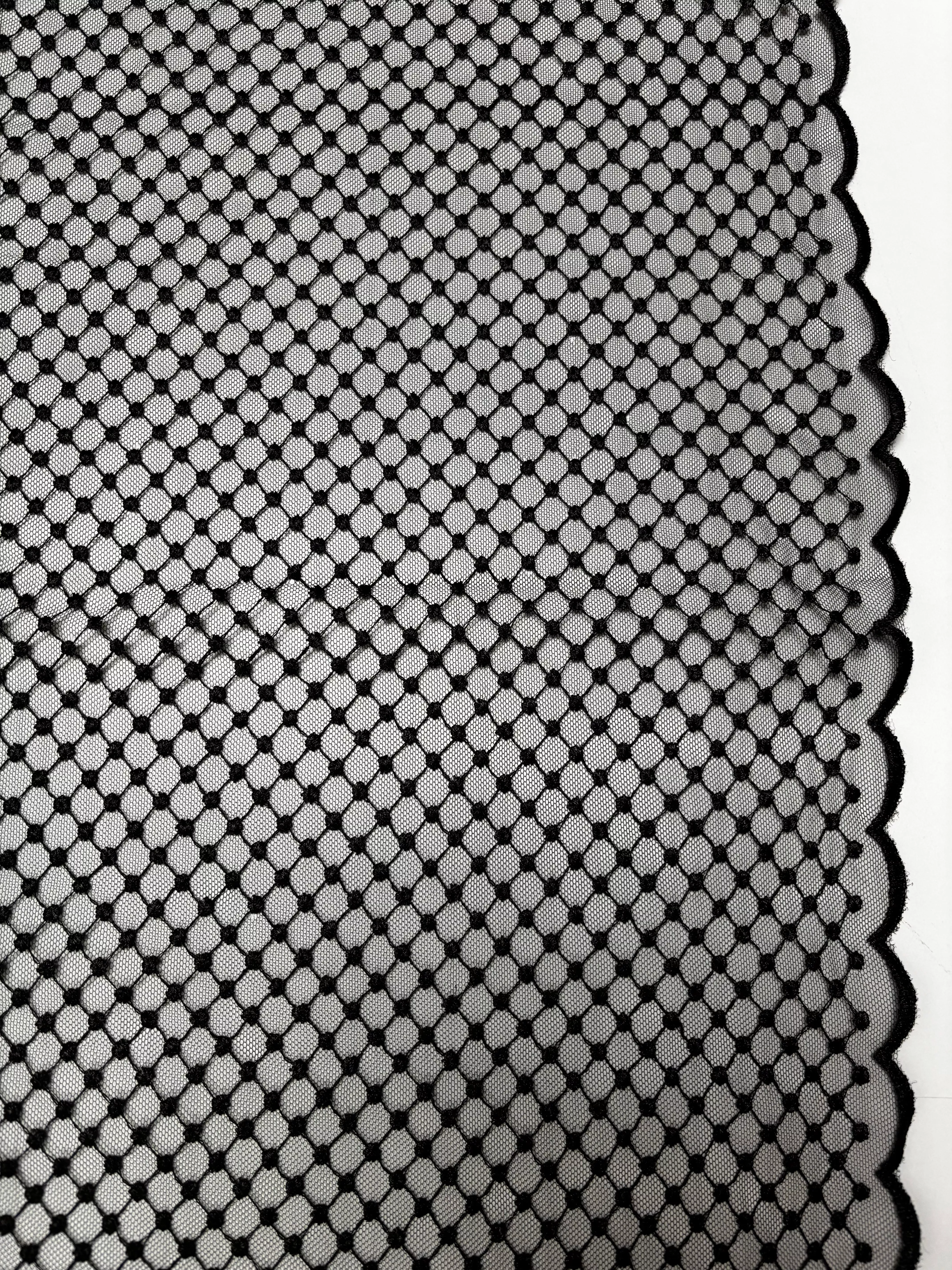 Dotted Line Border Black | Lace