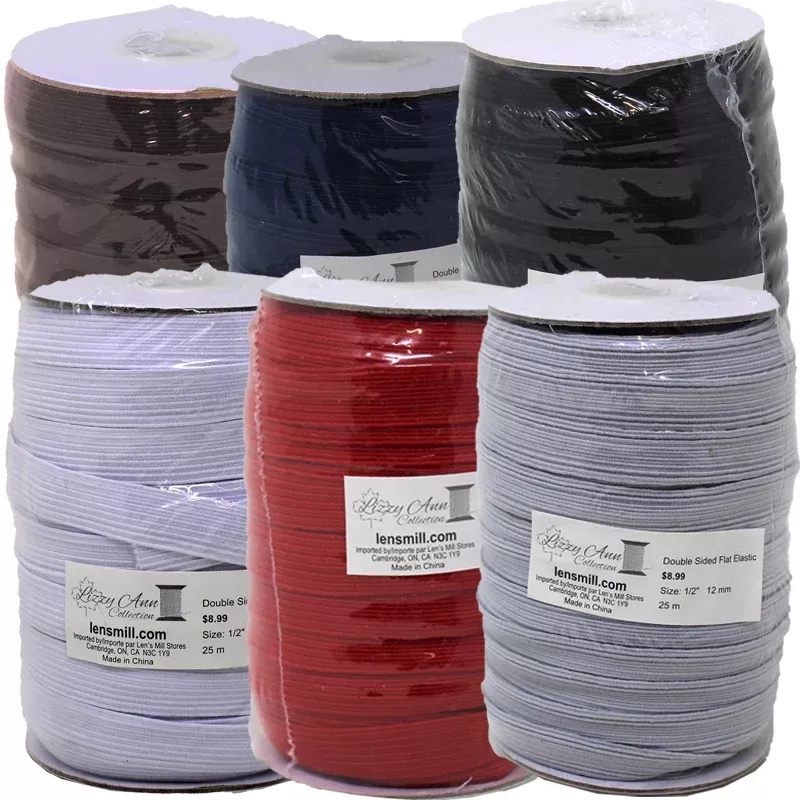 Double Sided Flat Elastic - 1/2" 12mm - (25m)