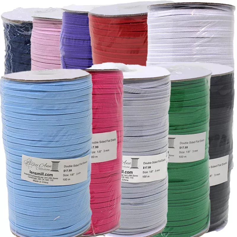 Double Sided Flat Elastic -1/8" 3mm - (100m)