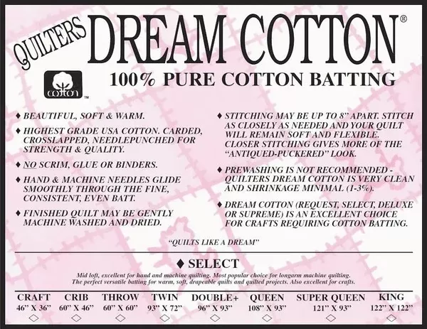 dream-cotton-batting-select-white-double Dream Cotton Batting Select White Double