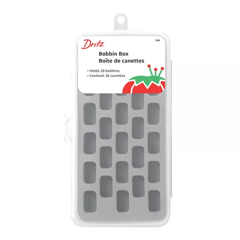 Dritz Plastic Bobbin Box with Insert – Clear