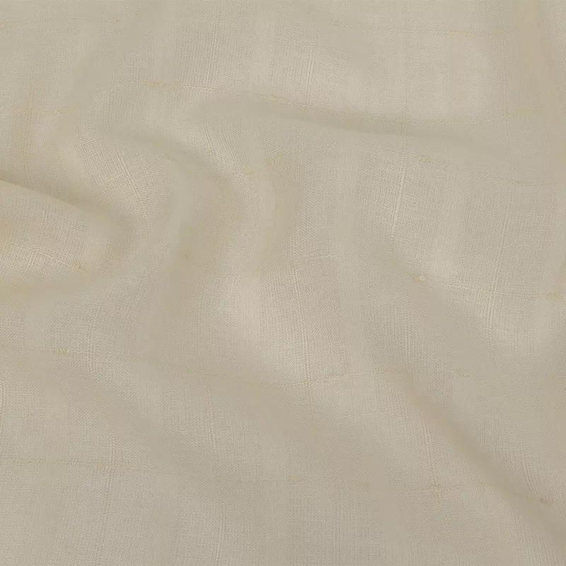 Ecru Slubbed Windowpane Checks Lightweight Linen Dobby